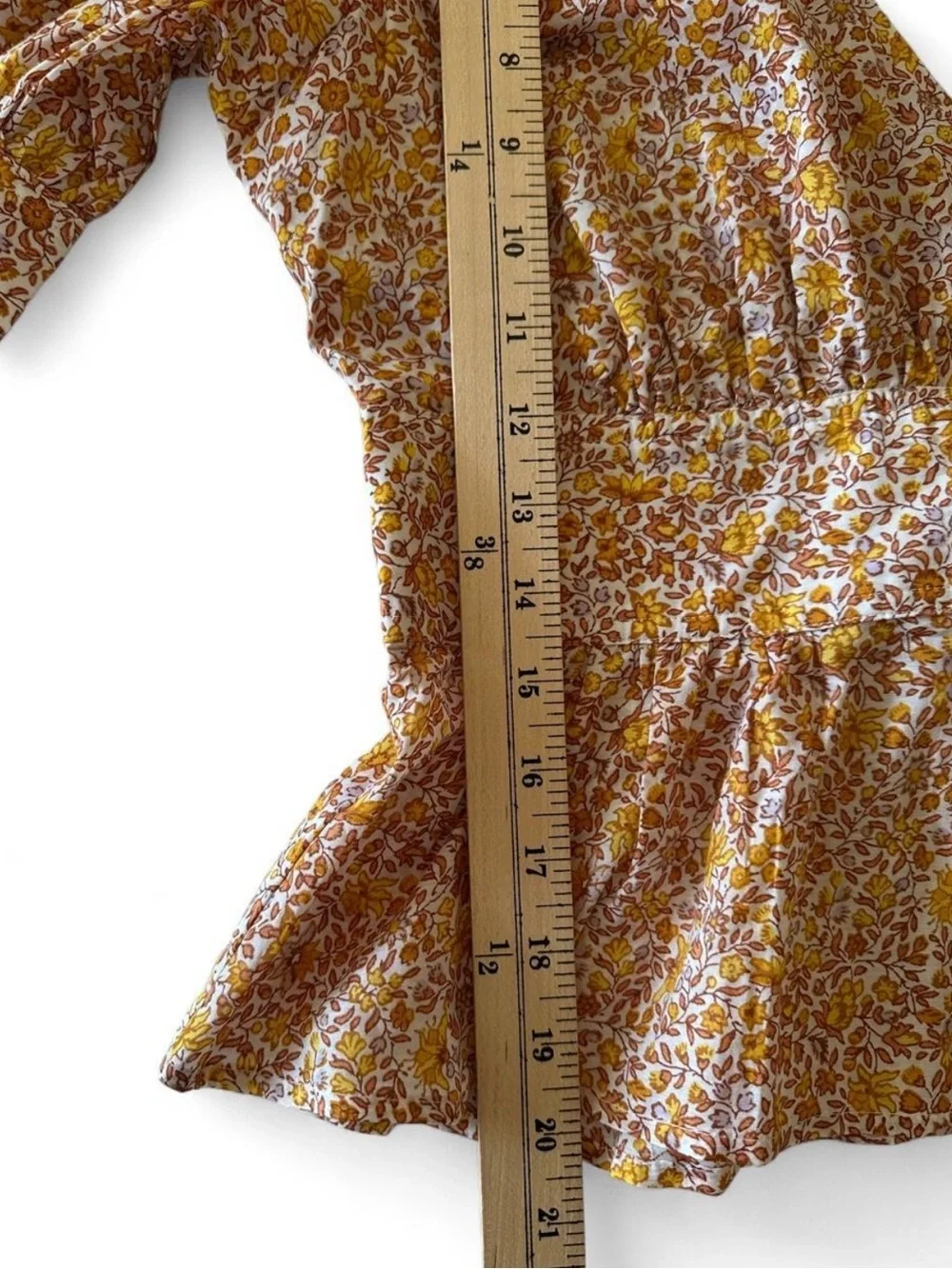 J.Crew 100% Cotton Floral Peplum Puff Sleeve Coquette Cottagecore Blouse 2